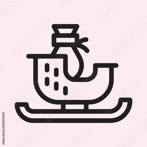 Minimalist Christmas Sleigh and Gift Sack Icon