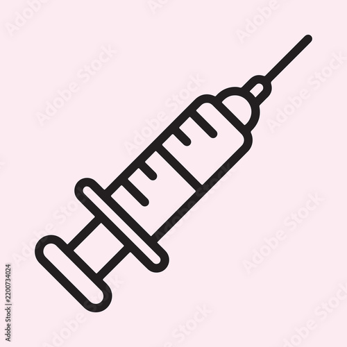 Medical Syringe Line Icon