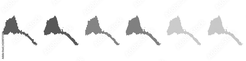 Obraz premium Dot mosaic Eritrea outline map set