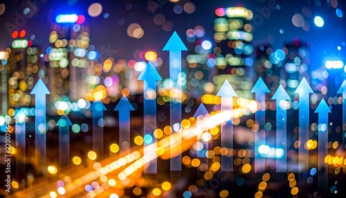 upward arrows background represents growth, progress, and bullish market movement, growing up arrows concept vector stock illustration