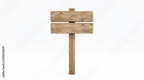 Rustic Wooden Signpost With Two Blank Directional Boards For Copy Space