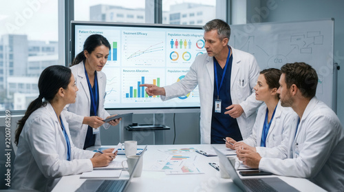 Medical Team Collaborating On Data Driven Healthcare Strategy