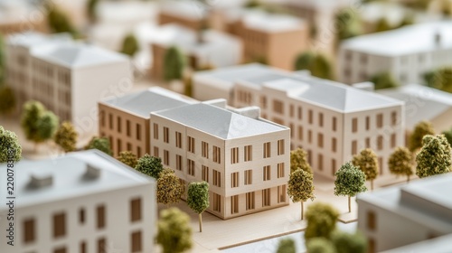 Creative Building Design with Affordable housing scale building models with shared courtyar