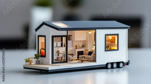 Professional Architecture Concept Showing Tiny house scale building models with compact interiors scale