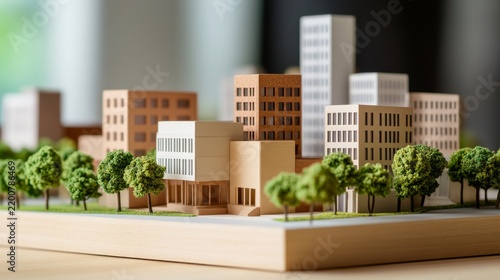 Professional Architecture Concept Showing Urban infill scale building models between dense blocks scale