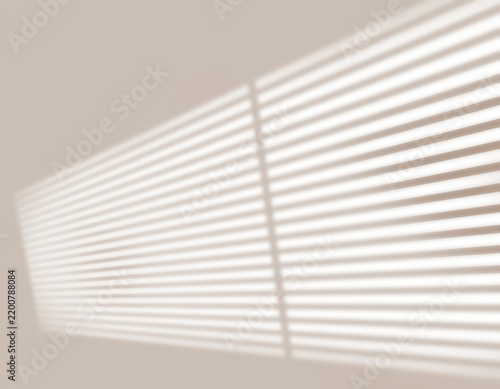 Gray brown window shadow and light blur abstract background on white wall, shadow overlay effect