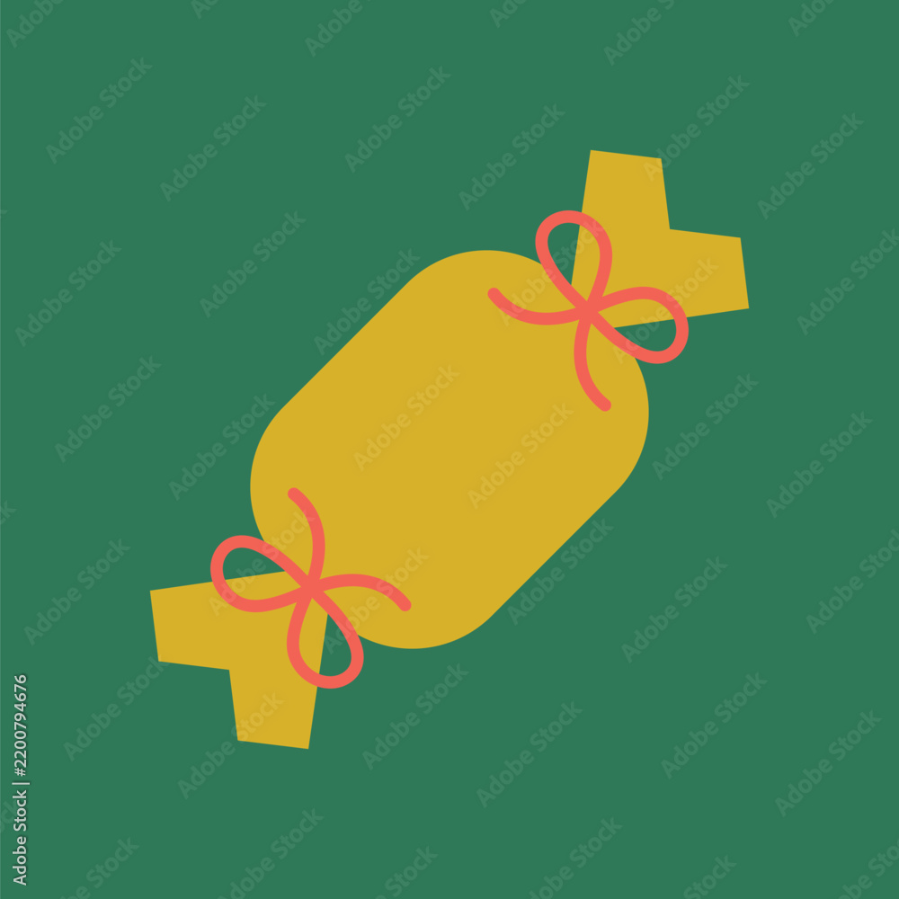 Obraz premium Yellow candy geometric food flat illustration vector