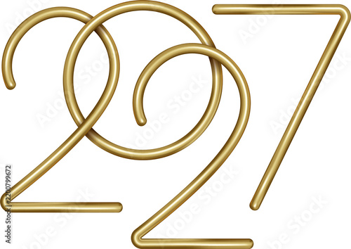 Numbers 2027 Gold Luxury Illustration