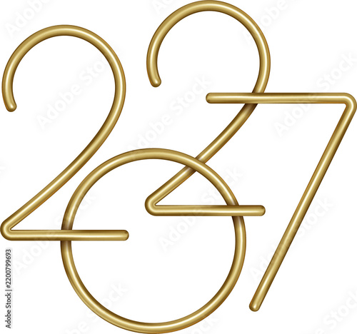 New Year 2027 Gold Luxury Lettering