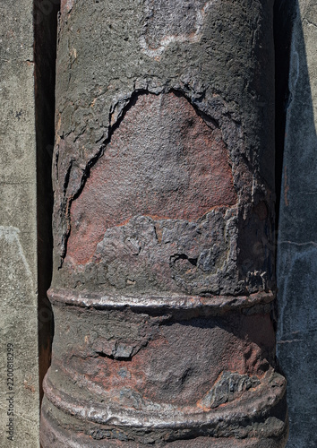 Obraz na plátně Severe metal corrosion, industrial decay, material weathering, rust texture, and
