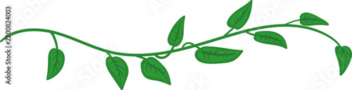 Vine Divider With Leaves Line Art