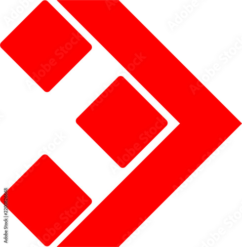 Obraz na plátně Abstract red geometric shape suggesting forward movement and dynamism