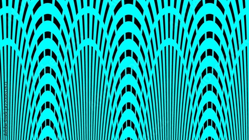 Foto Cyan Optical Illusion Pattern with Distorted Geometric Waves