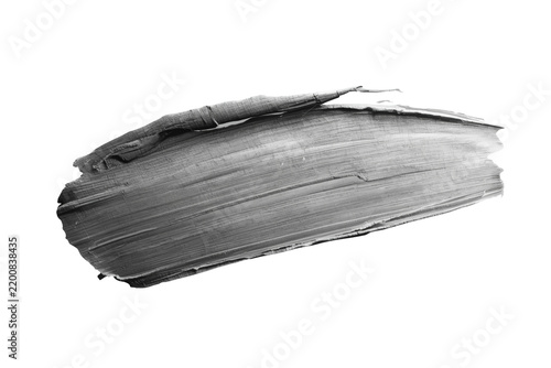 Dark charcoal paint brush stroke with thick bristle texture