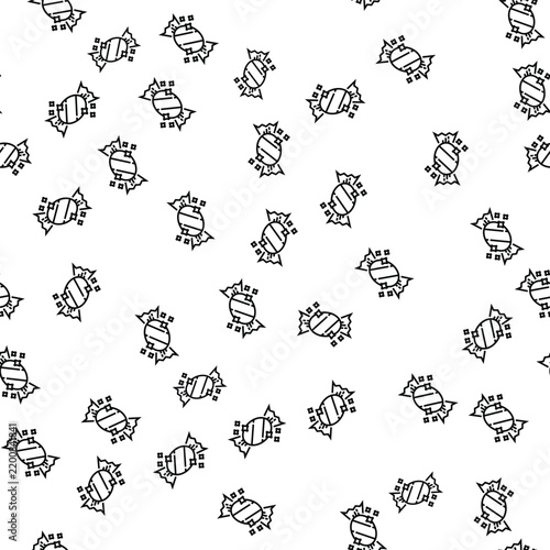 Halloween Candy Minimalist Line Art Seamless Pattern