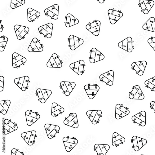 Halloween Candy Cereal Minimalist Line Art Seamless Pattern