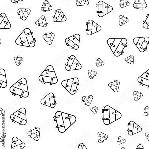 Halloween Candy Cereal Scattered Line Art Seamless Pattern