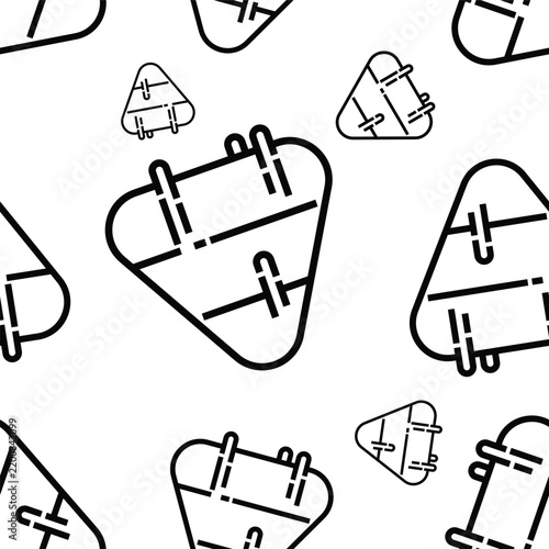 Halloween Candy Cereal Large and Small Line Art Seamless Pattern