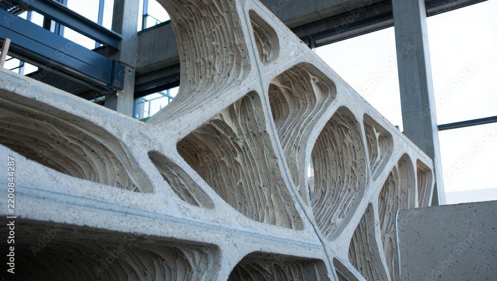 Obraz premium Innovative Concrete Structure with Intricate Lattice Design