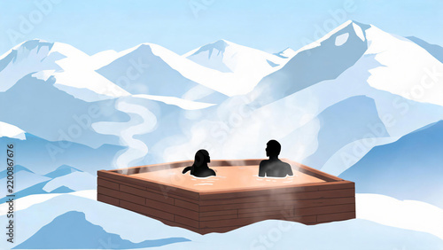 Hexagonal Pool With Mountain View