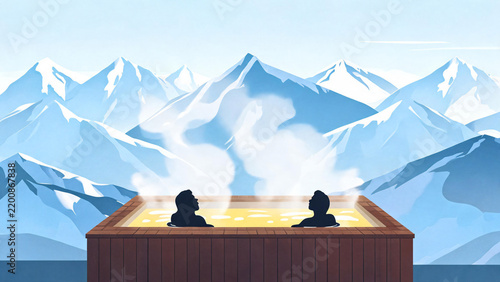 Terrace Pool Overlooking Mountain Range