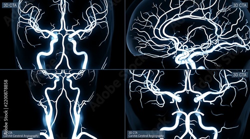 3D computed tomography angiography of brain arteries