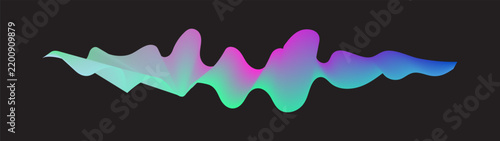 Abstract gradient flowing wave line element for digital design