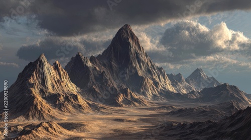 Majestic Rocky Mountain Landscape Under Dramatic Cloudy Sky