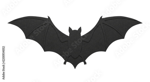 Black paper cutout bat for Halloween decoration