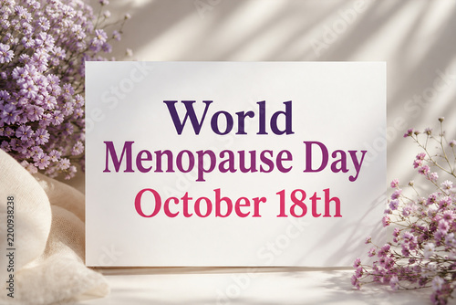 World Menopause Day October 18th Card with Purple Flowers