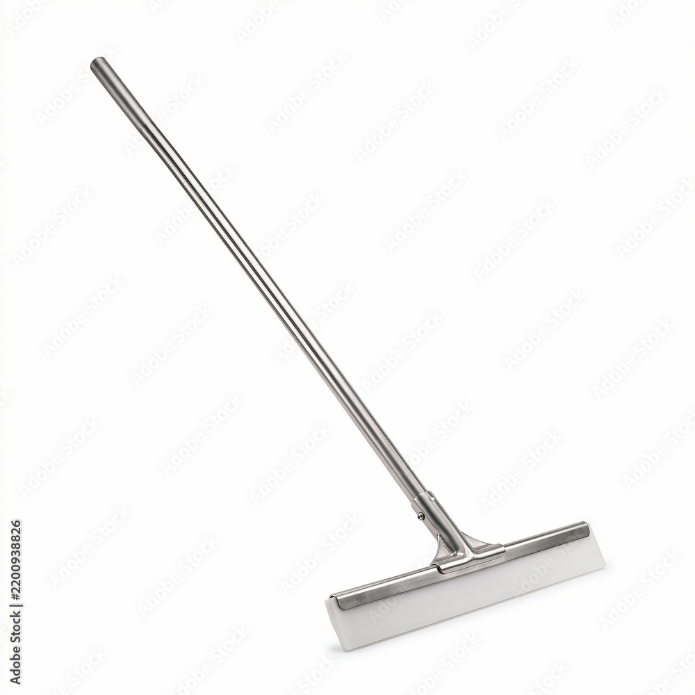 Obraz premium A stainless steel squeegee with a long handle, perfect for cleaning windows or floors. 