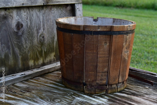 Wooden Barrel on a Trailer
