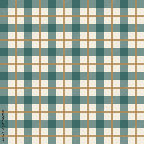 Seamless Tartan Plaid Pattern Vector Deep Teal Camel Cream Winter Flannel Background for flannel textile, wrapping paper and cozy home decor