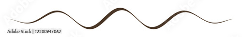 Calligraphy Wave Line Divider in Sepia Brown - Hand Drawn Vector Design Element for menus, invitations and page headers