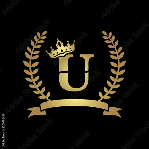 Elegant U Letter Circle Floral Logo with Creative Elegant Leaf and branding business identities.