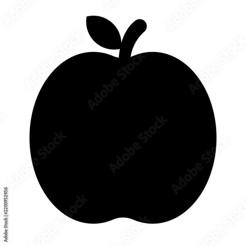 apple glyph icon. whole fresh fruit. healthy snack and diet. grocery and orchard