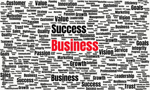 Graphic Business Strategy Word Cloud Concept Design Element Typography