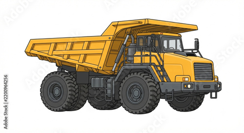 Dump truck vector heavy duty construction mining vehicle illustration