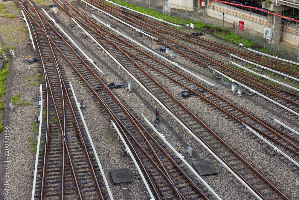 Obraz premium Railway tracks and train lines network