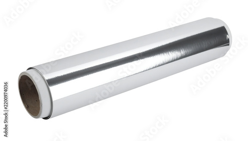 Aluminum Foil Roll With Exposed Edge on Transparent Background