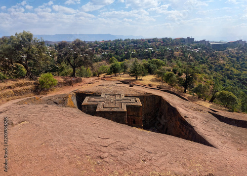 Rock-hewn Churches of Lalibela, monolithic churches located in the western Ethiopian Highlands near the town of Lalibela