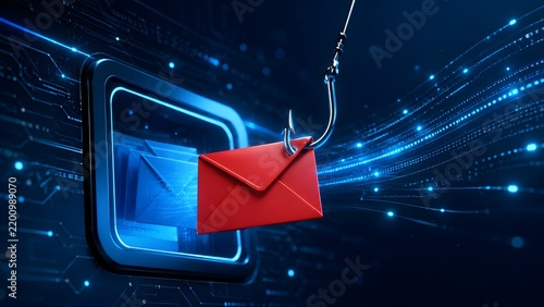 Cyber Security Phishing Attack And Email Scam Interception Concept