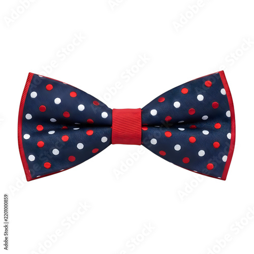 Blue and red polka dot bow tie for formal men clothing fashion