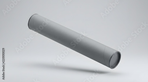 Grey Cardboard Poster Tube Cylinder Packaging Mockup