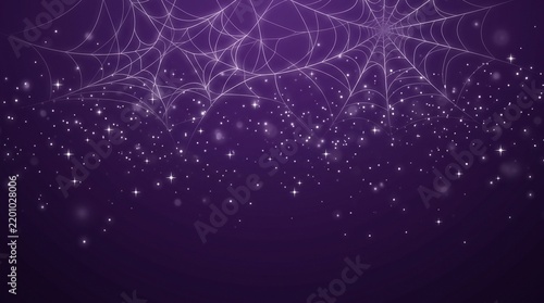 Abstract digital background featuring glowing purple particles and connected lines representing a complex data network or technology concept
