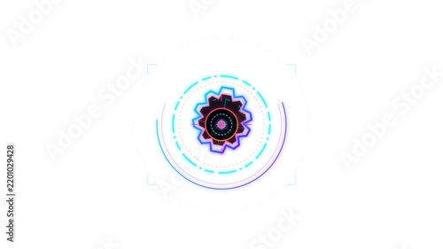 Animasi Futuristic Hud Gear Click 4K Motion Graphic Animation | Seamless Loop