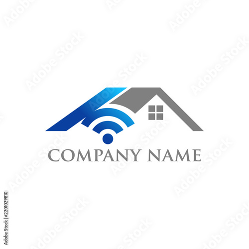 smart home logo design vector template