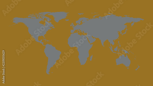 Flat world map