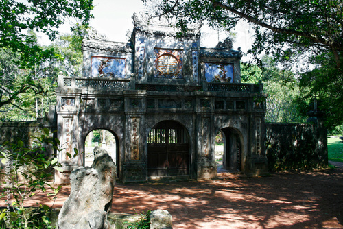 The gate of the Tu Hieu Pagoda in Hue city.