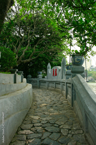 Bridge to access the Ngoc Son Temple on the Hoan Kiem Lake in Hanoi